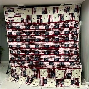 NEW!! Handmade American flag Queen sized quilt (never used)